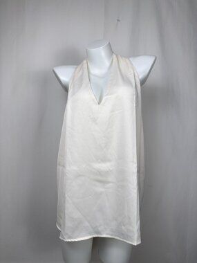 Addition Elle Top Womens 2X Plus Size White Halter Strappy Bow Back Tank Blouse